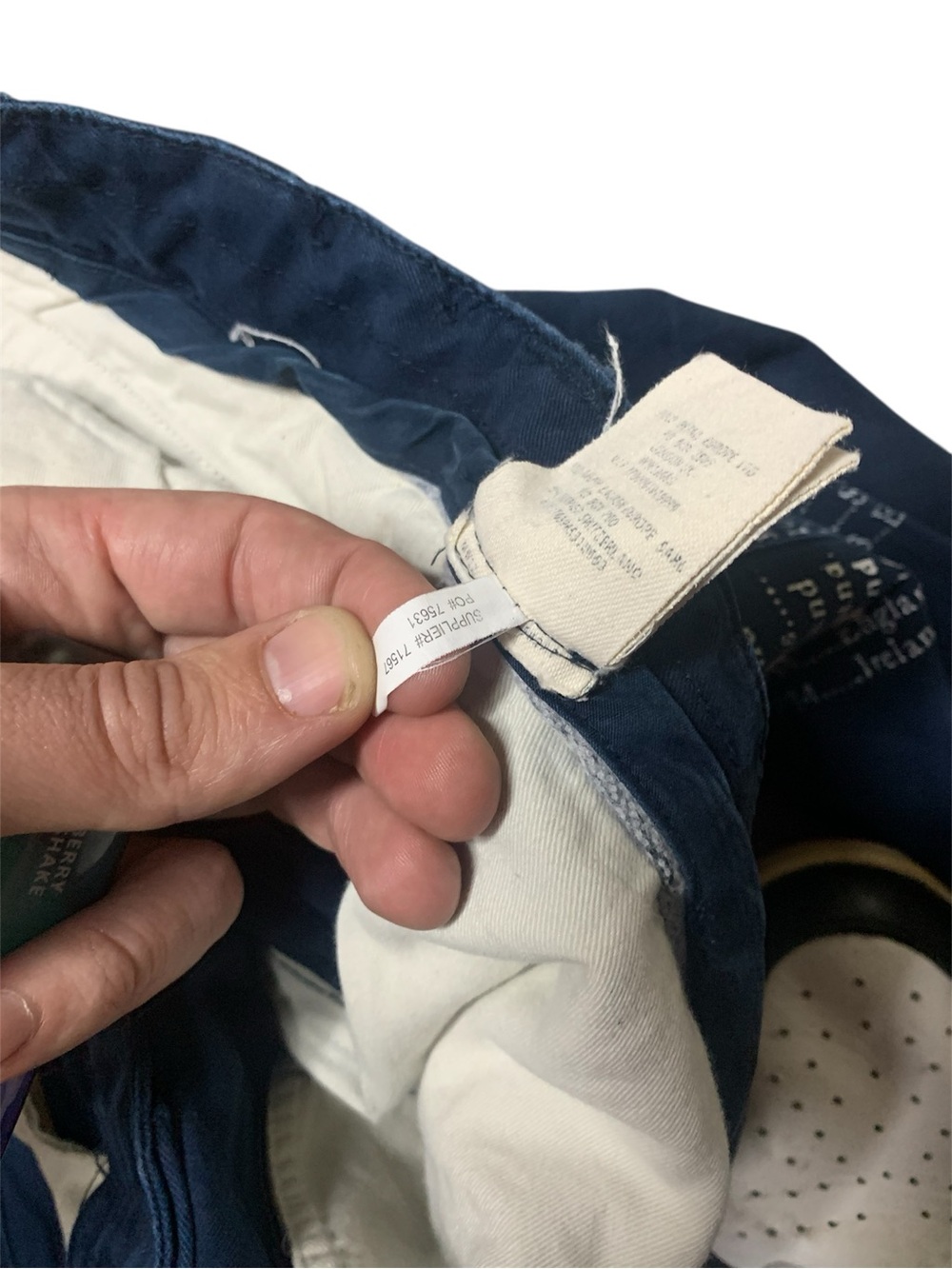 Y2K Rugby | Ralph Lauren | GB Flag Patch drawstring Pants | Navy | rare Vintage - Picture 3 of 5
